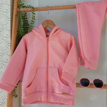 Conjunto de frio rosa